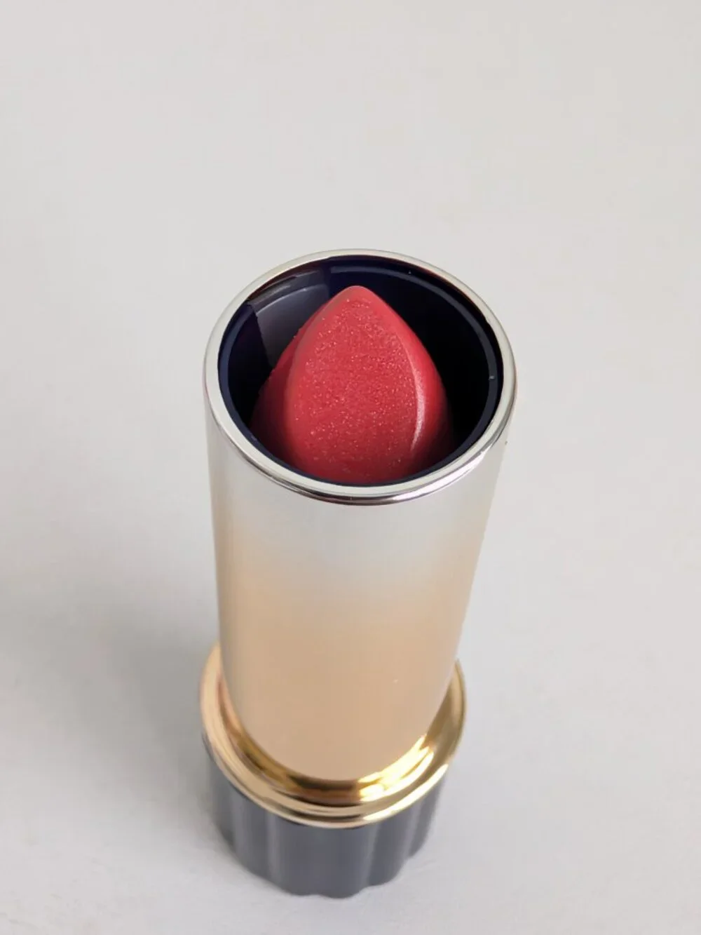 Estee Lauder Lipstick New ALL-DAY FROSTED APRICOT Blue Ribbed Tube Full Size